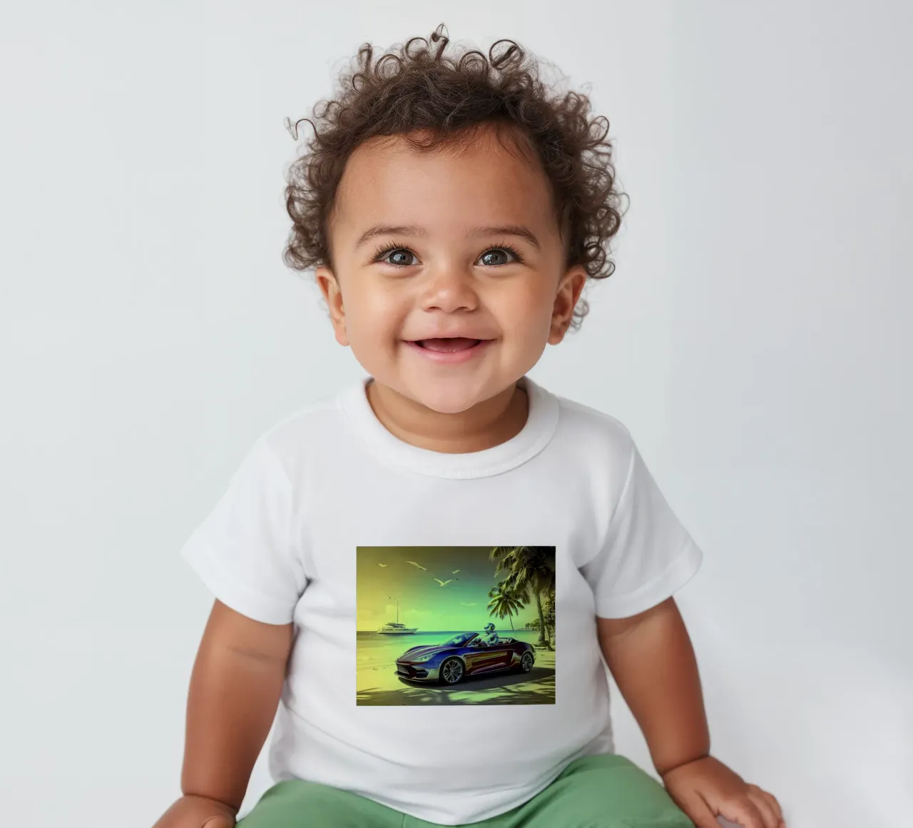 ROBOT AU VOLANT. Jaune. maglietta neonato da Thierry vobmann photography