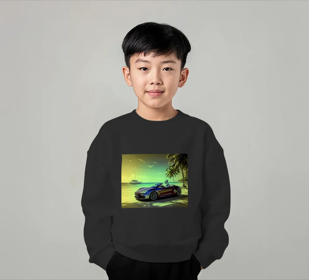 ROBOT AU VOLANT. Jaune. felpa bambino da Thierry vobmann photography