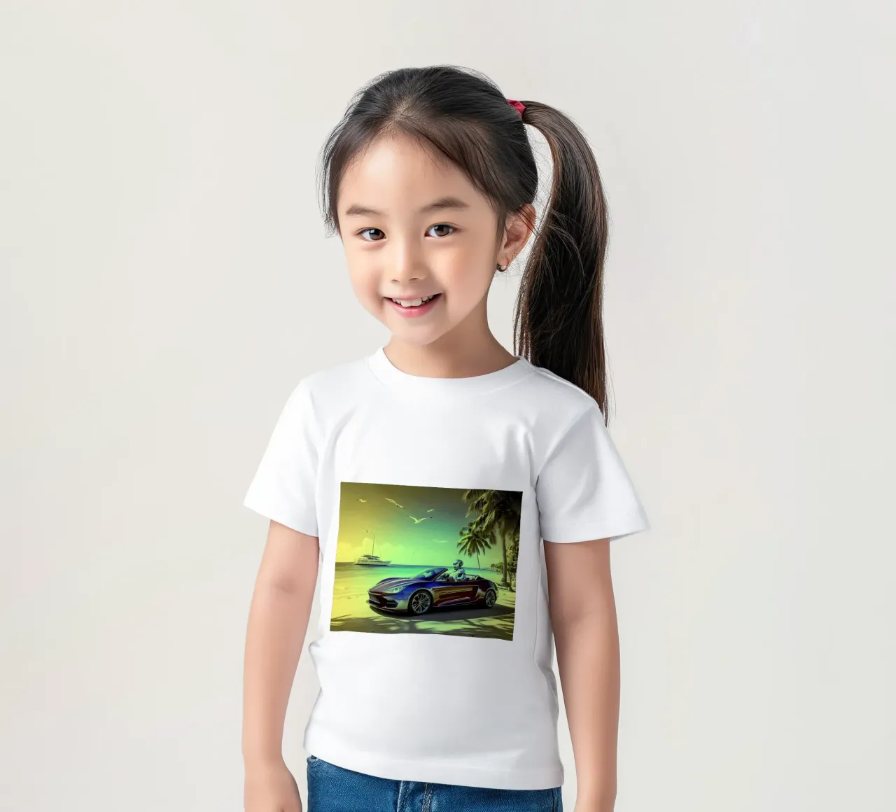 ROBOT AU VOLANT. Jaune. t-shirt bambini da Thierry vobmann photography