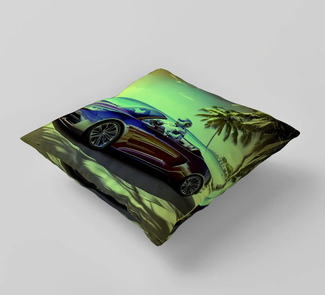 ROBOT AU VOLANT. Jaune. kussen van Thierry vobmann photography