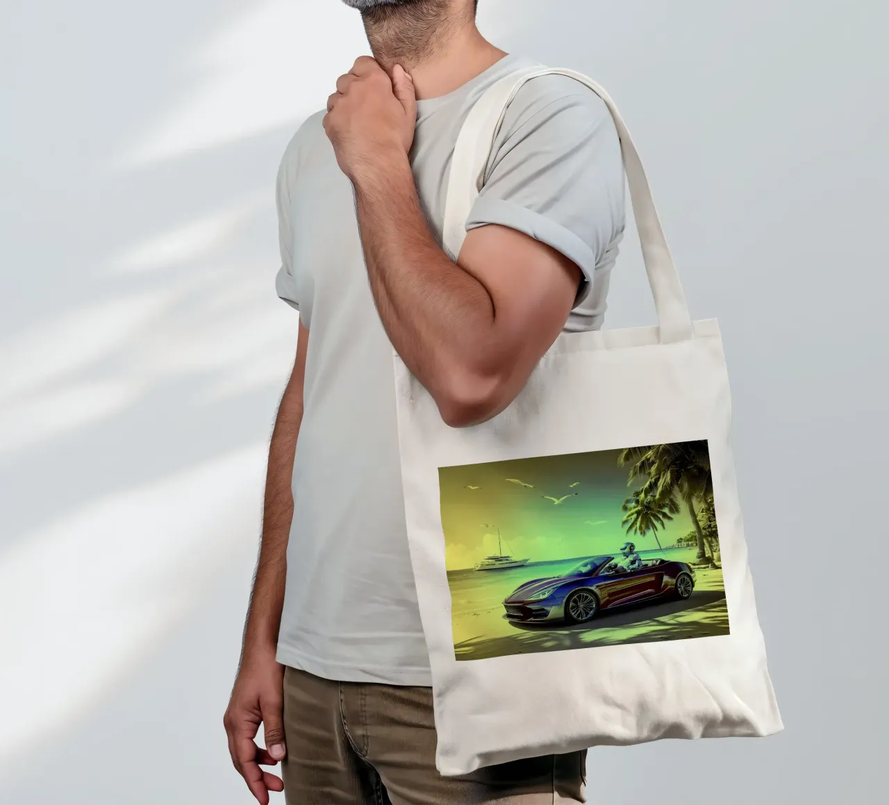 ROBOT AU VOLANT. Jaune. borsa in juta da Thierry vobmann photography