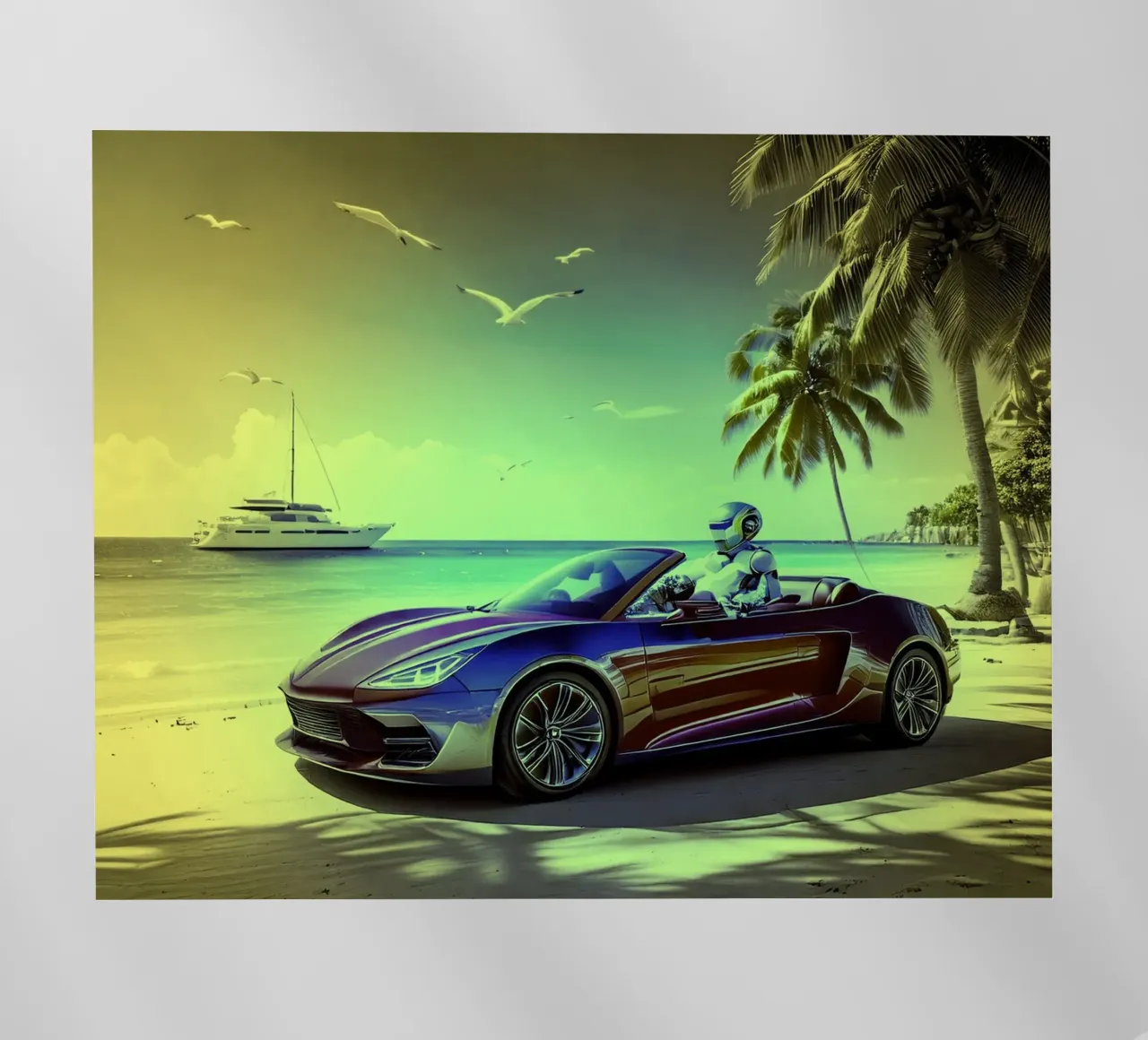 ROBOT AU VOLANT. Jaune. pellicola backlit da Thierry vobmann photography