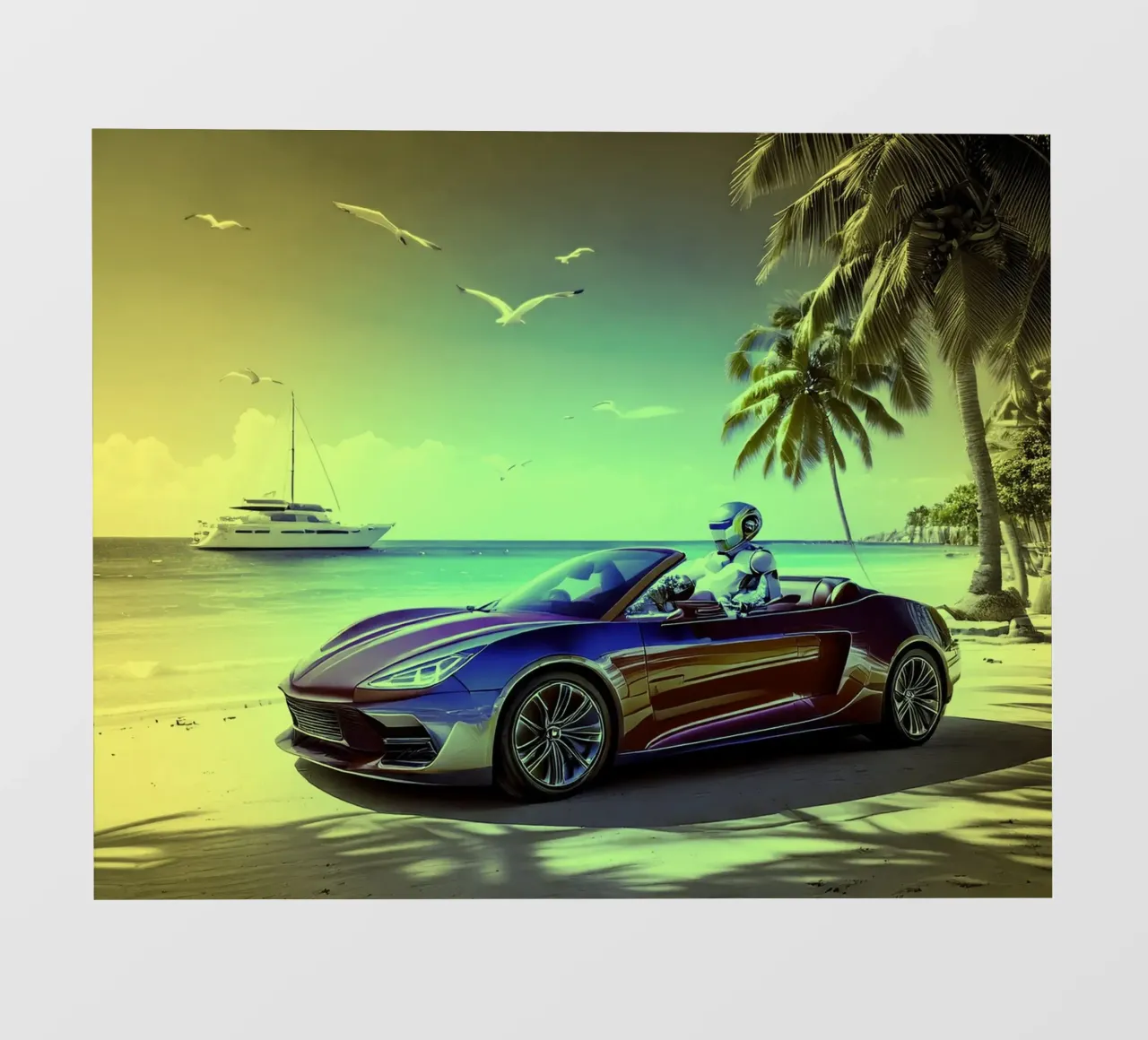 ROBOT AU VOLANT. Jaune. pellicola backlit da Thierry vobmann photography