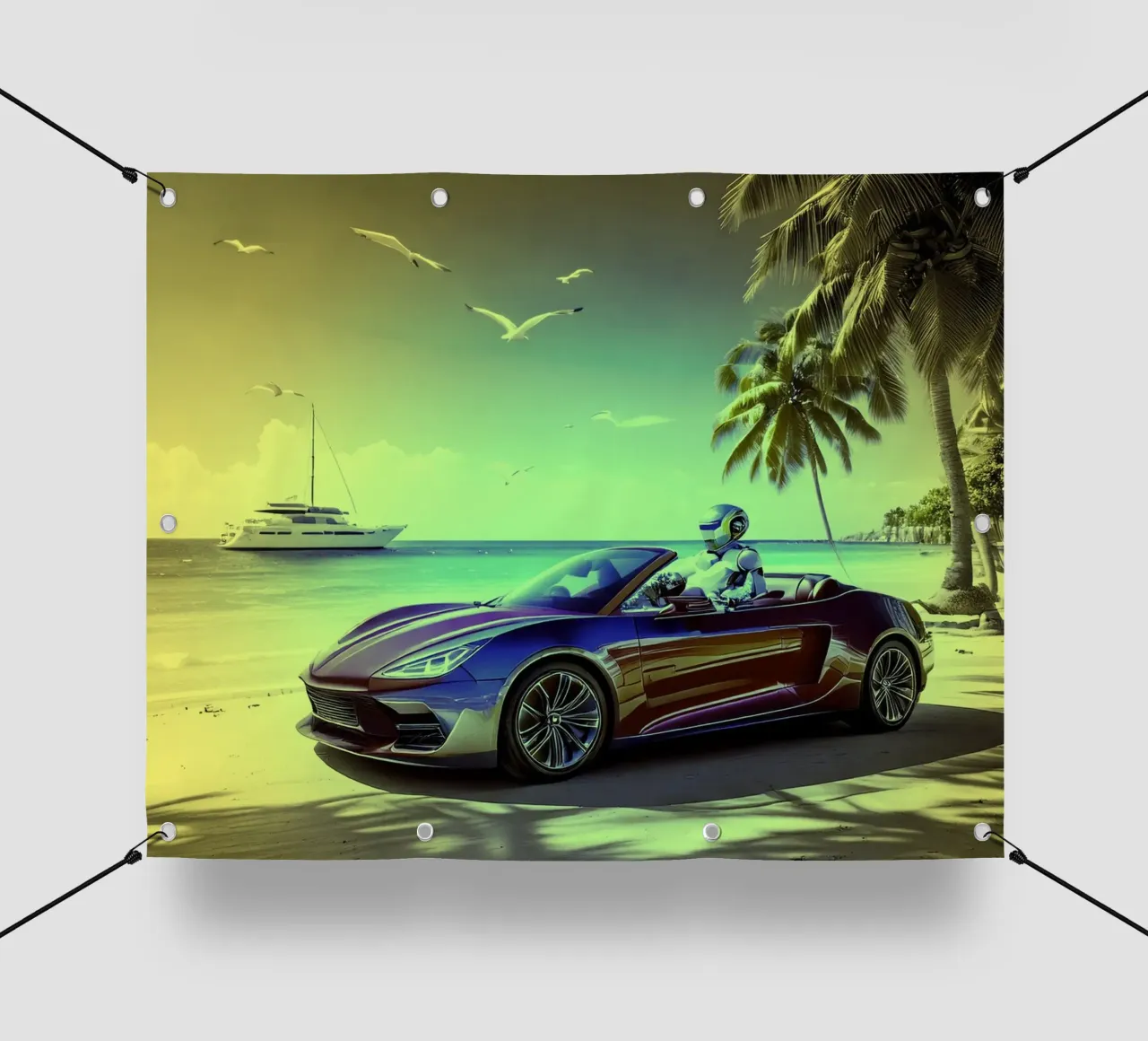 ROBOT AU VOLANT. Jaune. telo in pvc da Thierry vobmann photography