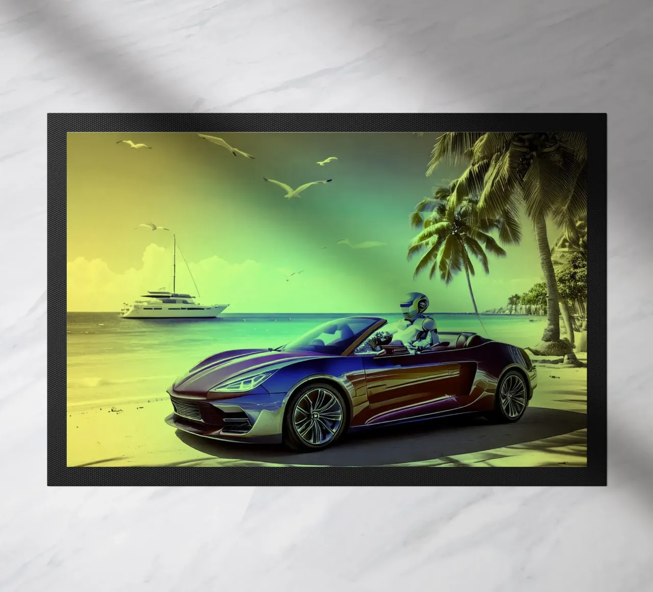 ROBOT AU VOLANT. Jaune. zerbino da Thierry vobmann photography