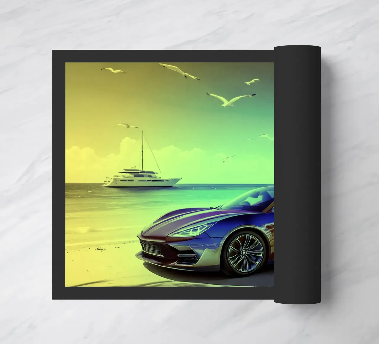 ROBOT AU VOLANT. Jaune. zerbino da Thierry vobmann photography