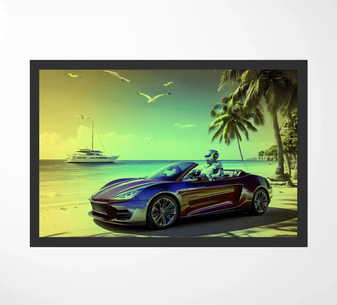 ROBOT AU VOLANT. Jaune. zerbino da Thierry vobmann photography