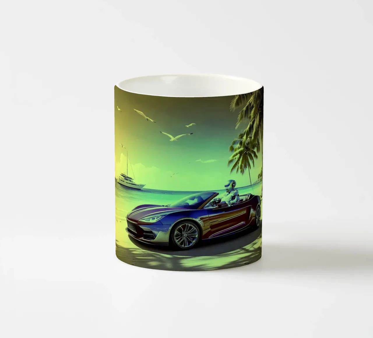 ROBOT AU VOLANT. Jaune. tazza in ceramica da Thierry vobmann photography