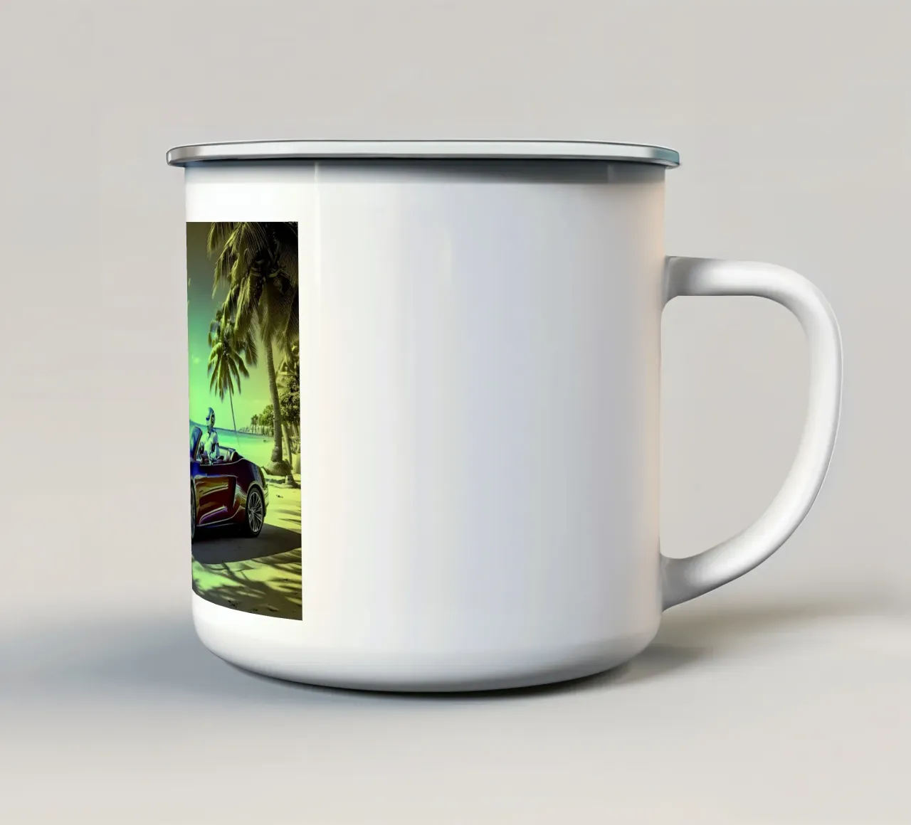 ROBOT AU VOLANT. Jaune. tazza in smalto da Thierry vobmann photography