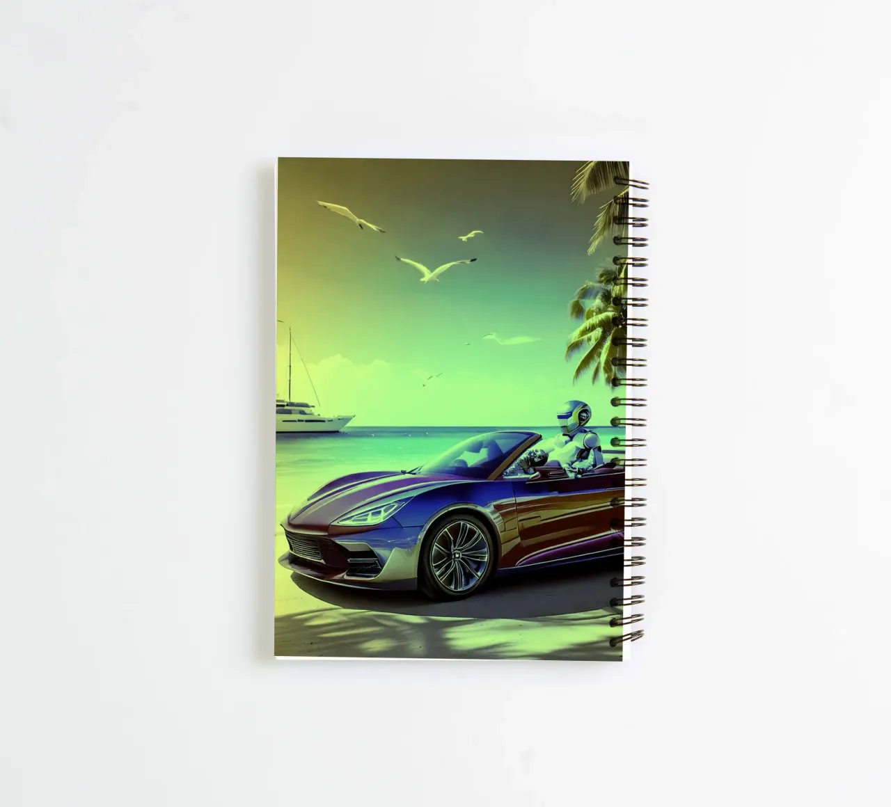 ROBOT AU VOLANT. Jaune. spiral notebook by Thierry vobmann photography