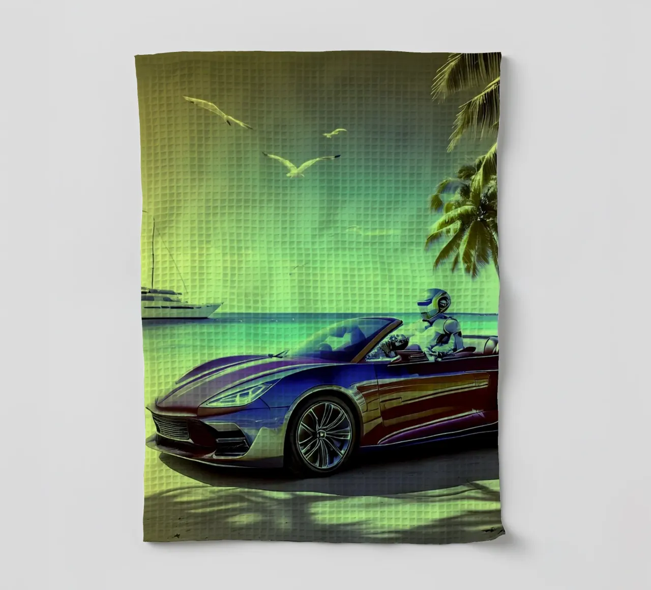 ROBOT AU VOLANT. Jaune. canovaccio da cucina da Thierry vobmann photography