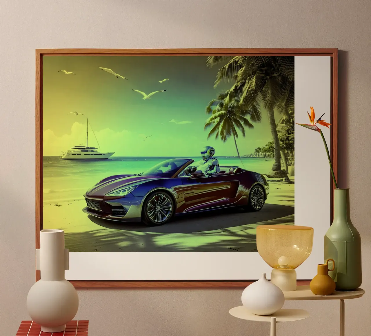 ROBOT AU VOLANT. Jaune. alluminio dibond da Thierry vobmann photography