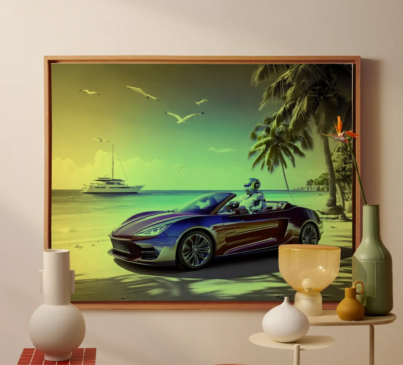 ROBOT AU VOLANT. Jaune. tela da Thierry vobmann photography