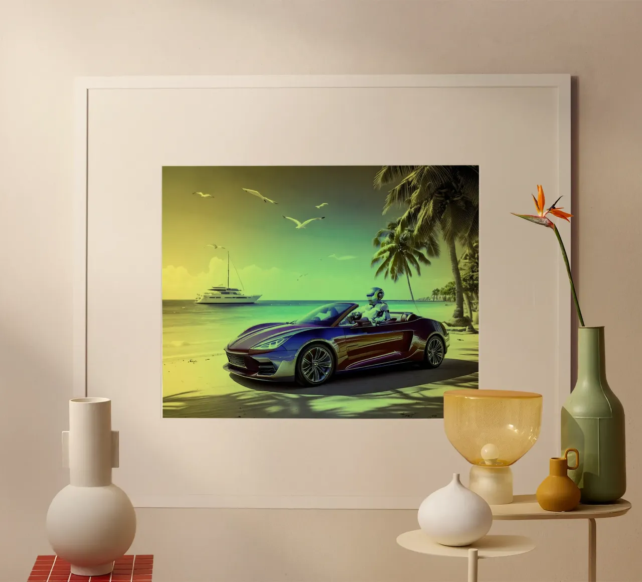 ROBOT AU VOLANT. Jaune. poster da Thierry vobmann photography