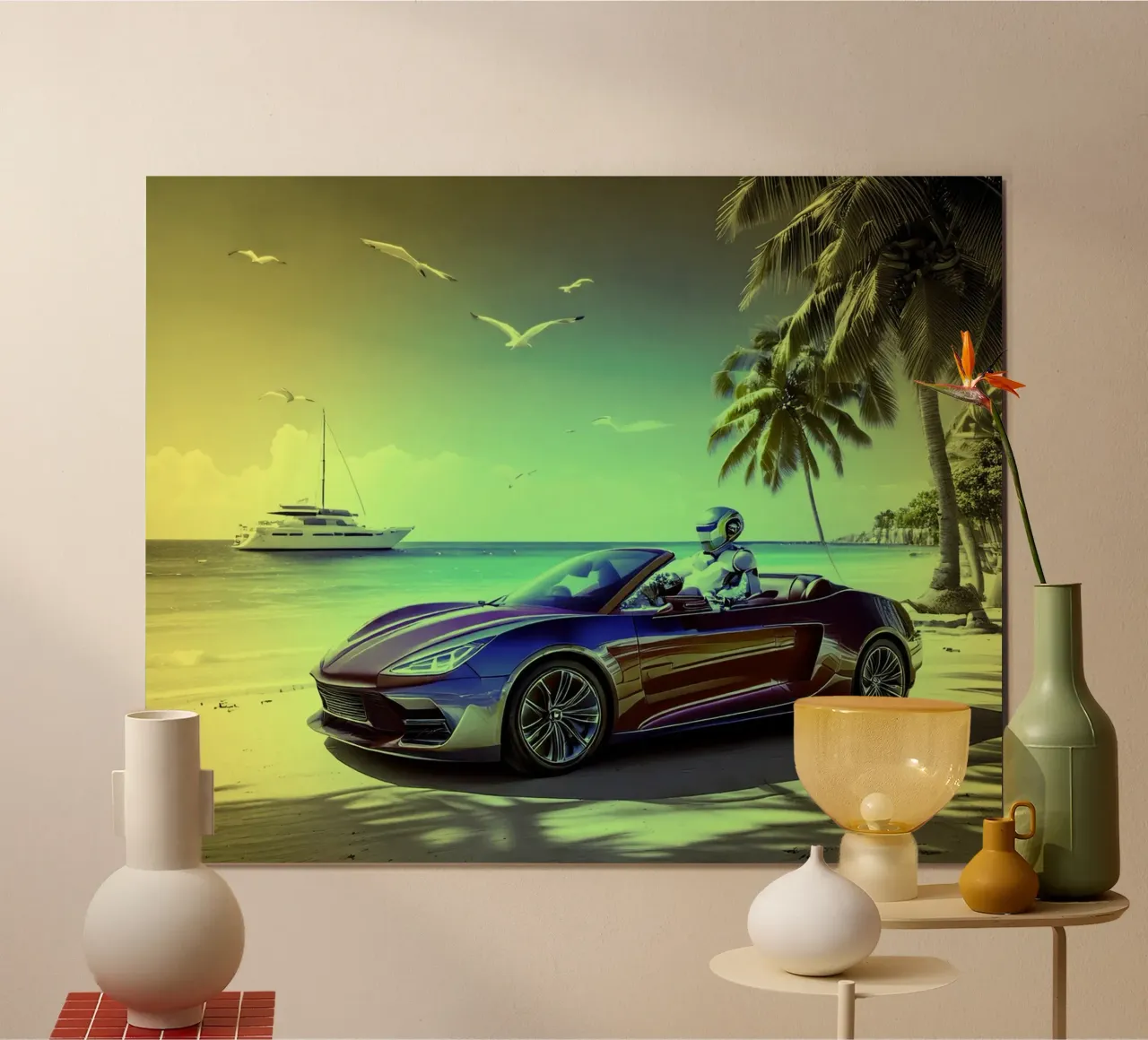 ROBOT AU VOLANT. Jaune. poster da Thierry vobmann photography