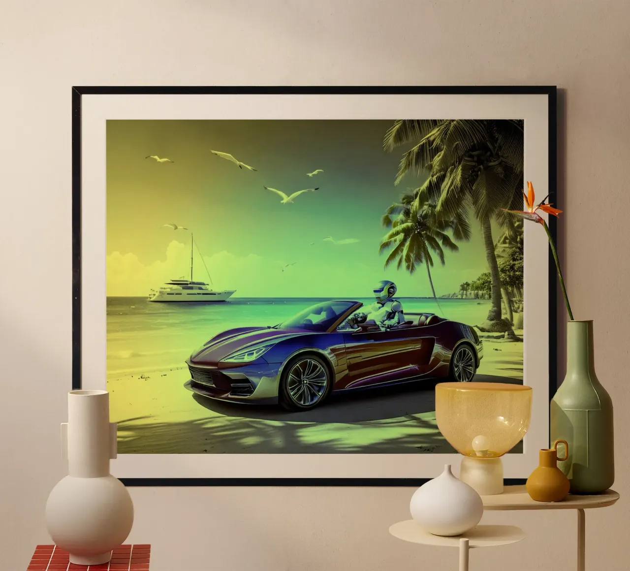 ROBOT AU VOLANT. Jaune. poster da Thierry vobmann photography