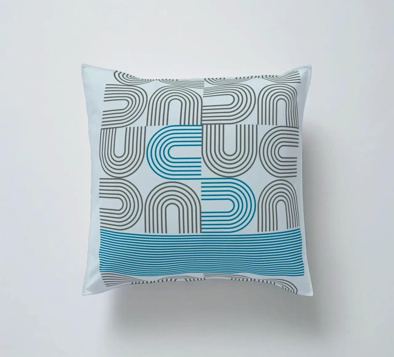 Op Art Arches Line Pattern Wall Print decorative cushion by NorwesClub