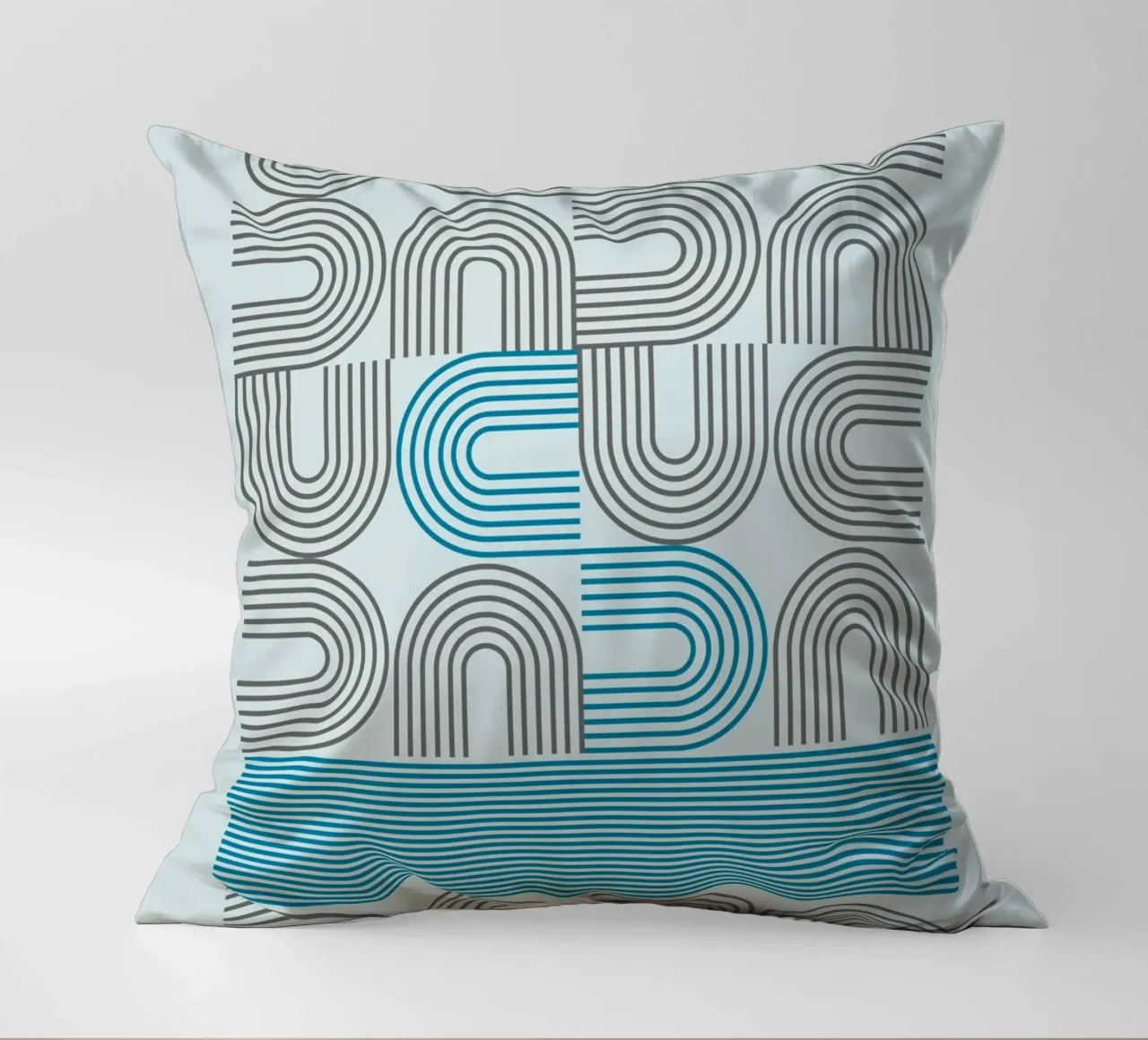 Op Art Arches Line Pattern Wall Print decorative cushion by NorwesClub