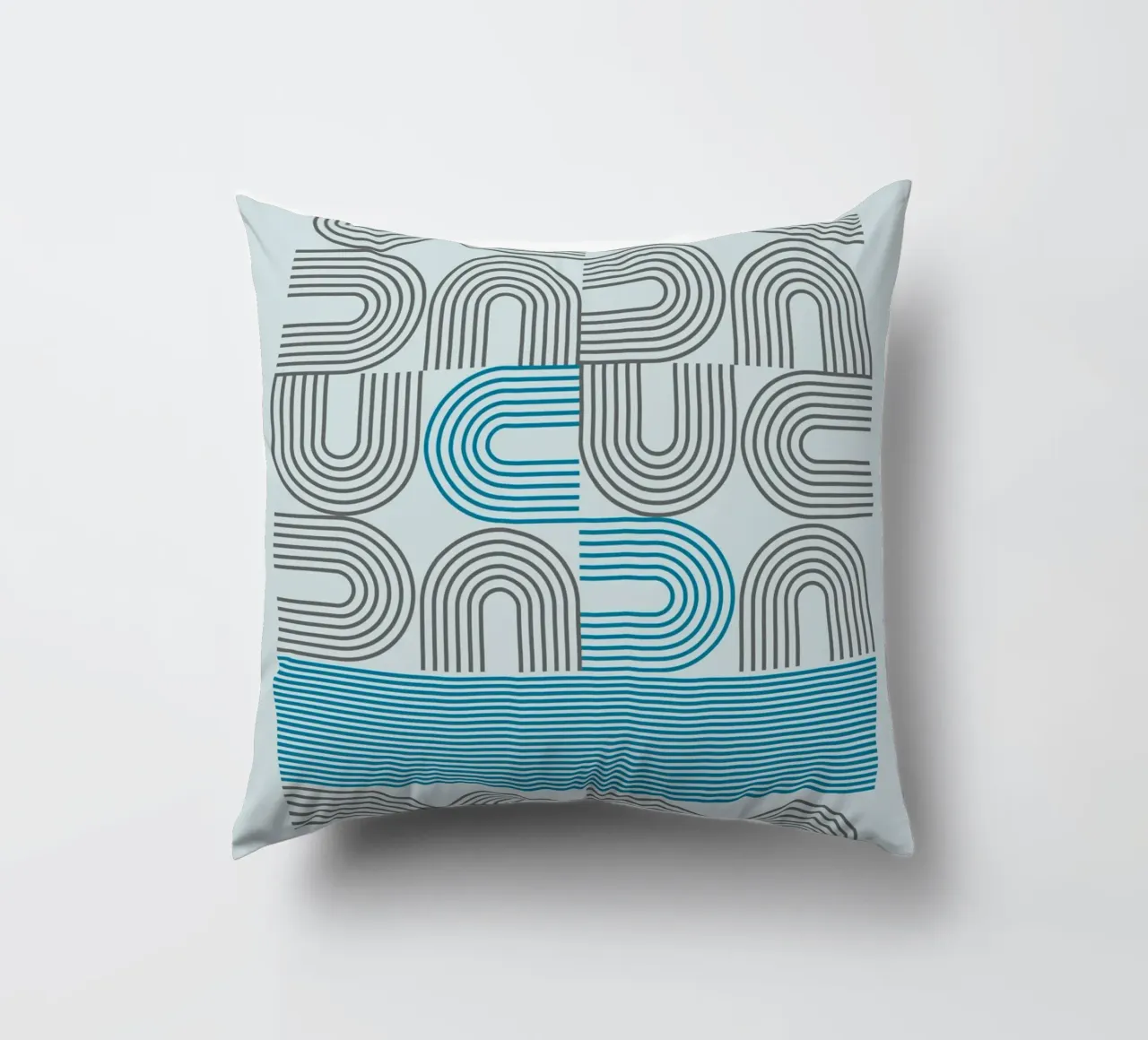 Op Art Arches Line Pattern Wall Print decorative cushion by NorwesClub