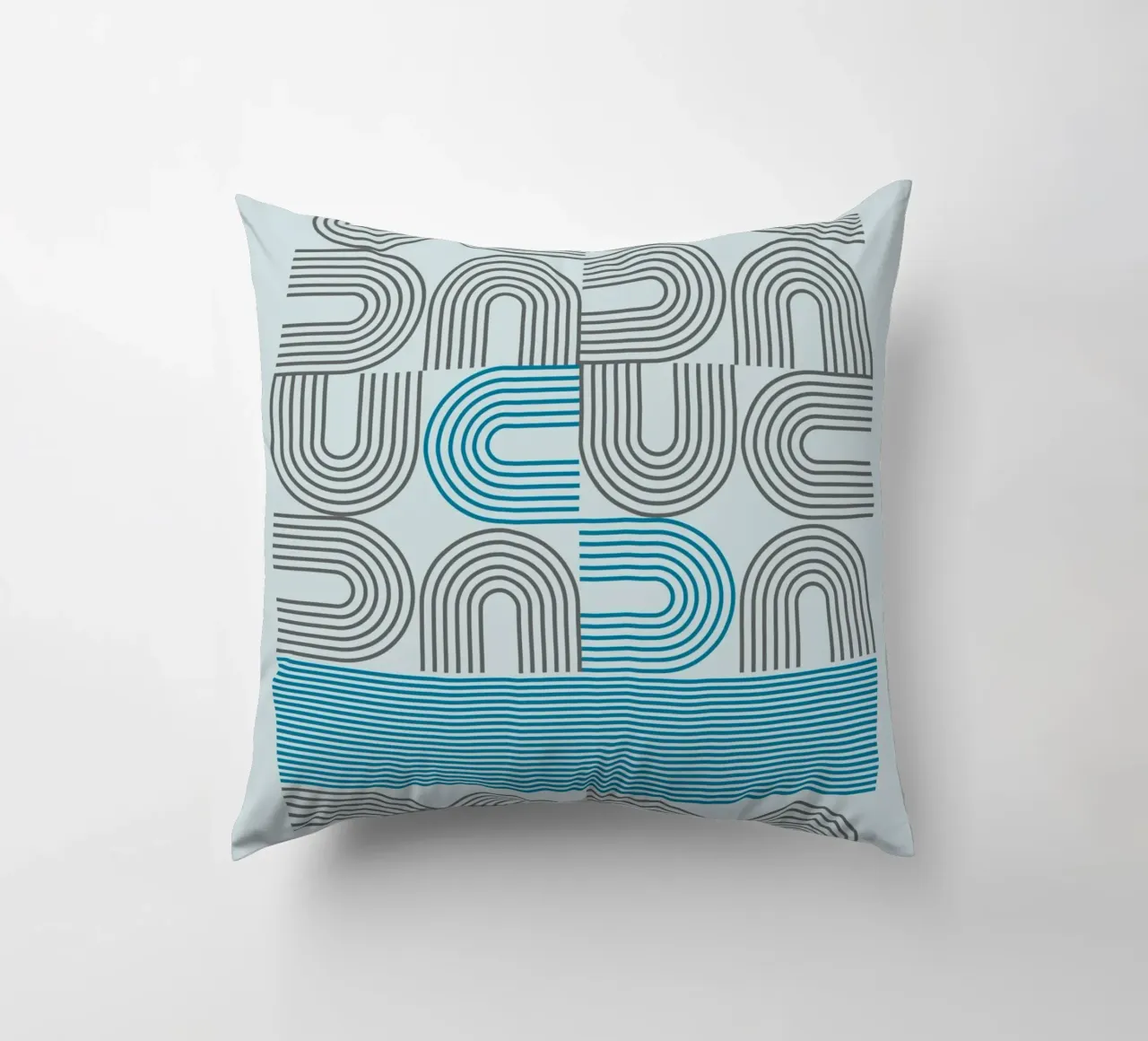 Op Art Arches Line Pattern Wall Print decorative cushion by NorwesClub