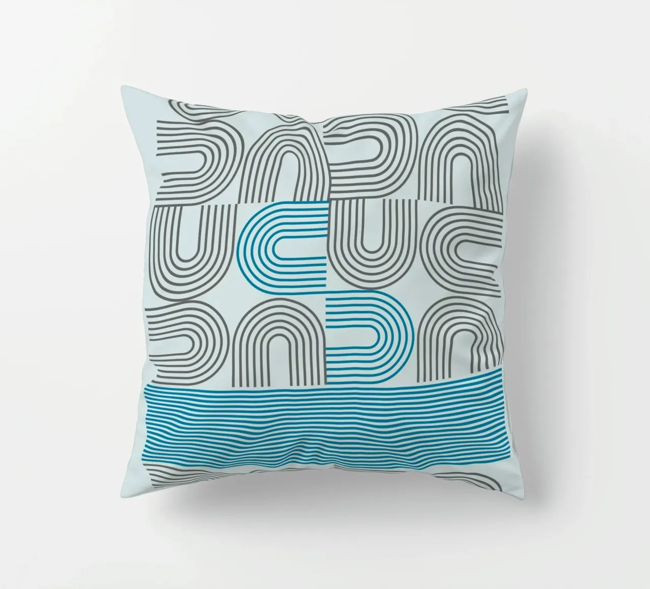 Op Art Arches Line Pattern Wall Print decorative cushion by NorwesClub