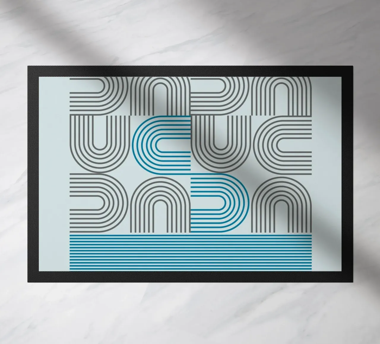 Op Art Arches Line Pattern Wall Print doormat by NorwesClub