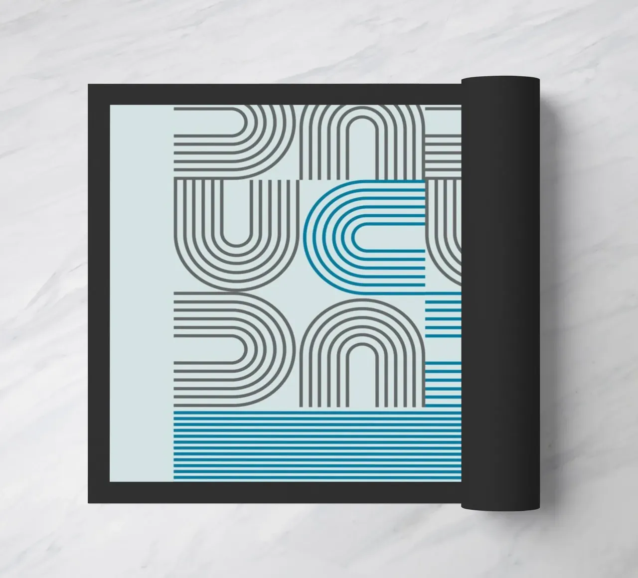 Op Art Arches Line Pattern Wall Print doormat by NorwesClub
