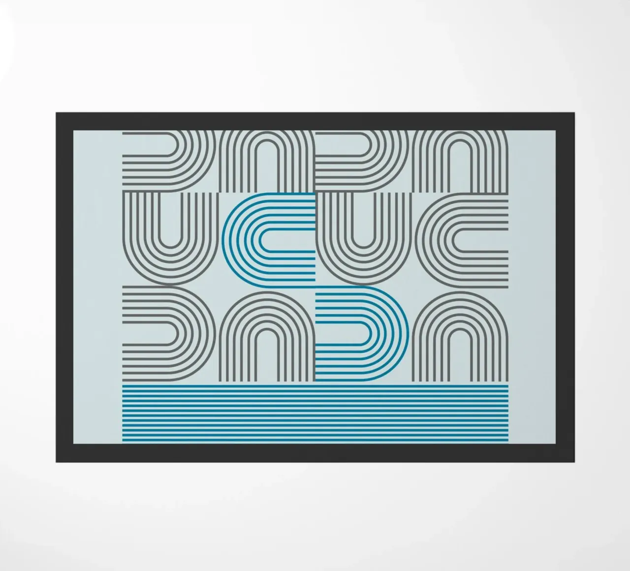 Op Art Arches Line Pattern Wall Print doormat by NorwesClub