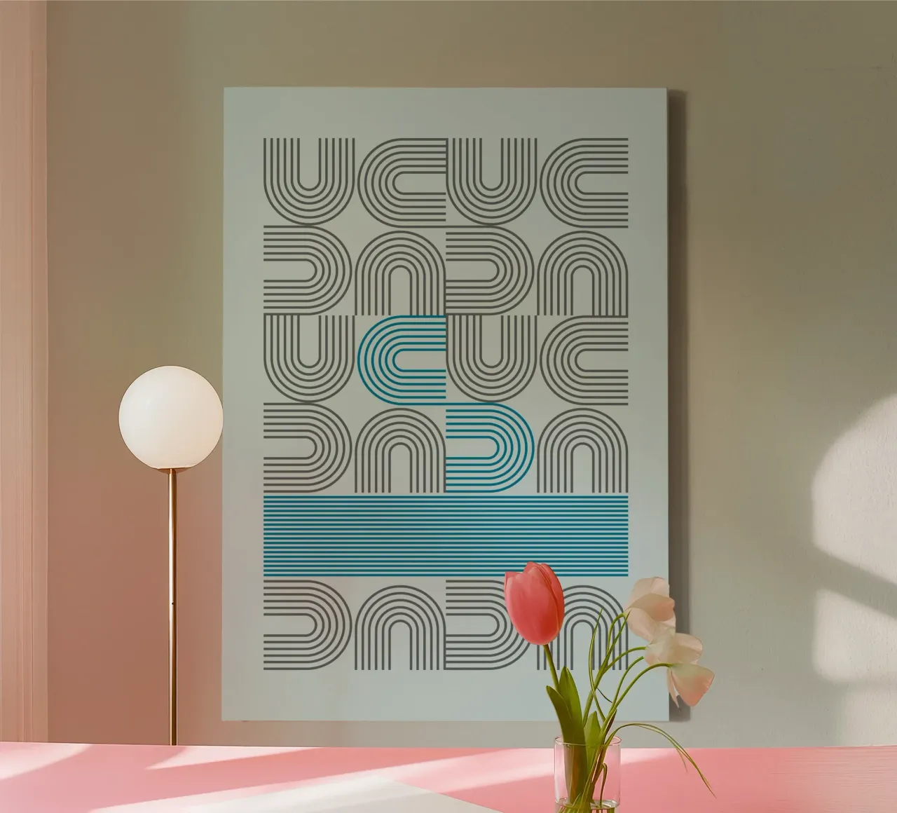 Op Art Arches Line Pattern Wall Print canvas by NorwesClub