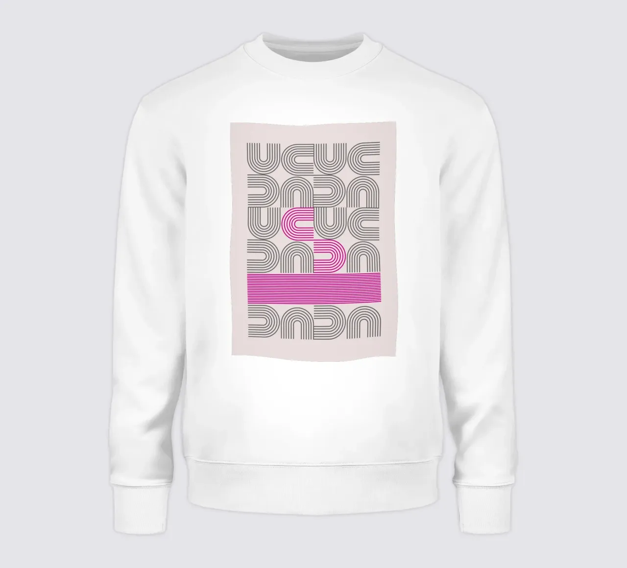 Poster Op Art Arches Pink Line Pattern felpa da NorwesClub