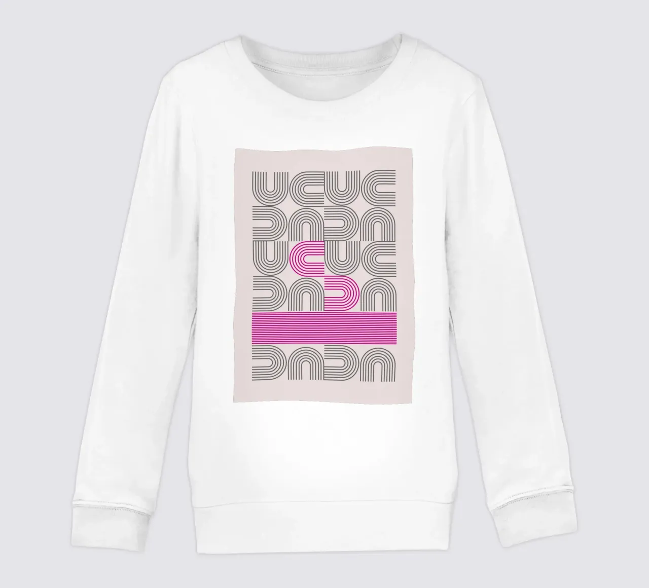 Poster Op Art Arches Pink Line Pattern felpa bambino da NorwesClub