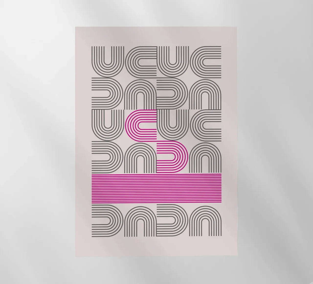Poster Op Art Arches Pink Line Pattern pellicola backlit da NorwesClub