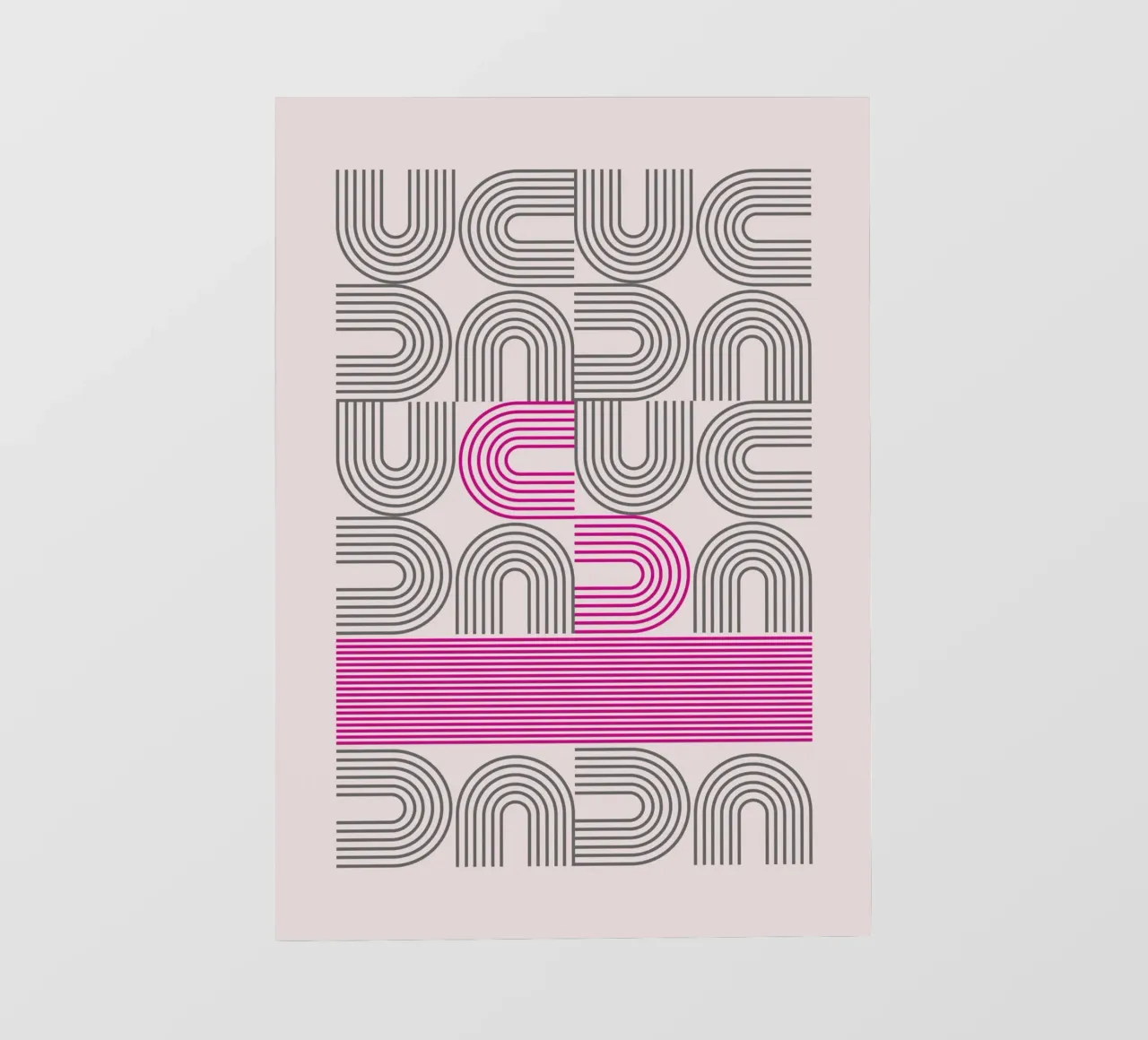 Poster Op Art Arches Pink Line Pattern pellicola backlit da NorwesClub