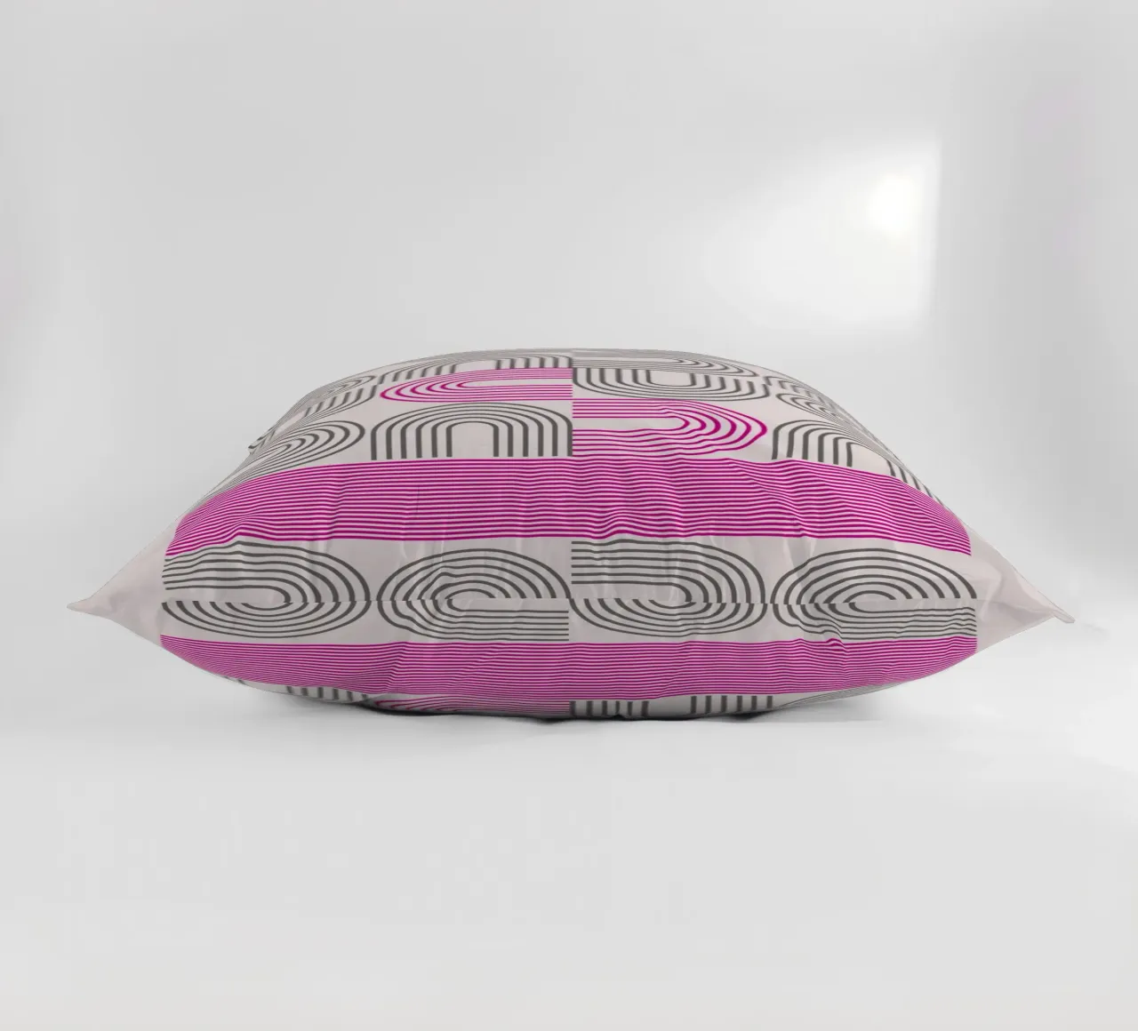 Poster Op Art Arches Pink Line Pattern cuscino da NorwesClub