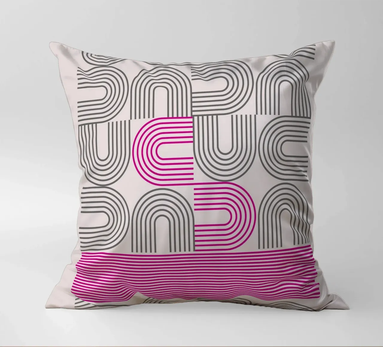 Poster Op Art Arches Pink Line Pattern cuscino da NorwesClub