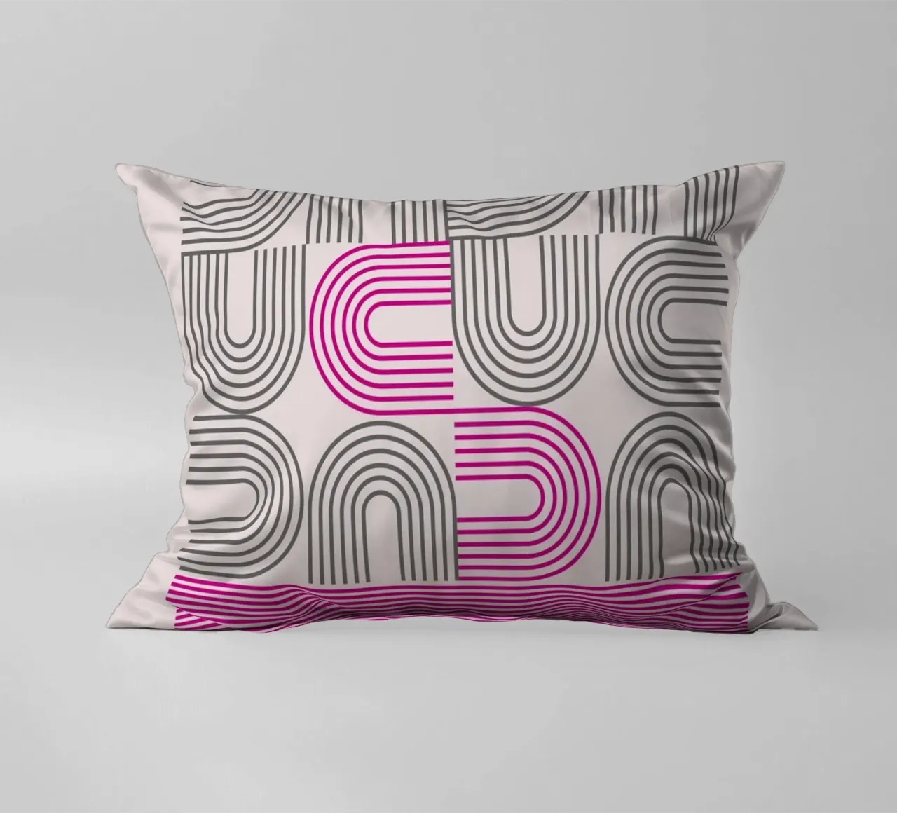 Poster Op Art Arches Pink Line Pattern cuscino da NorwesClub