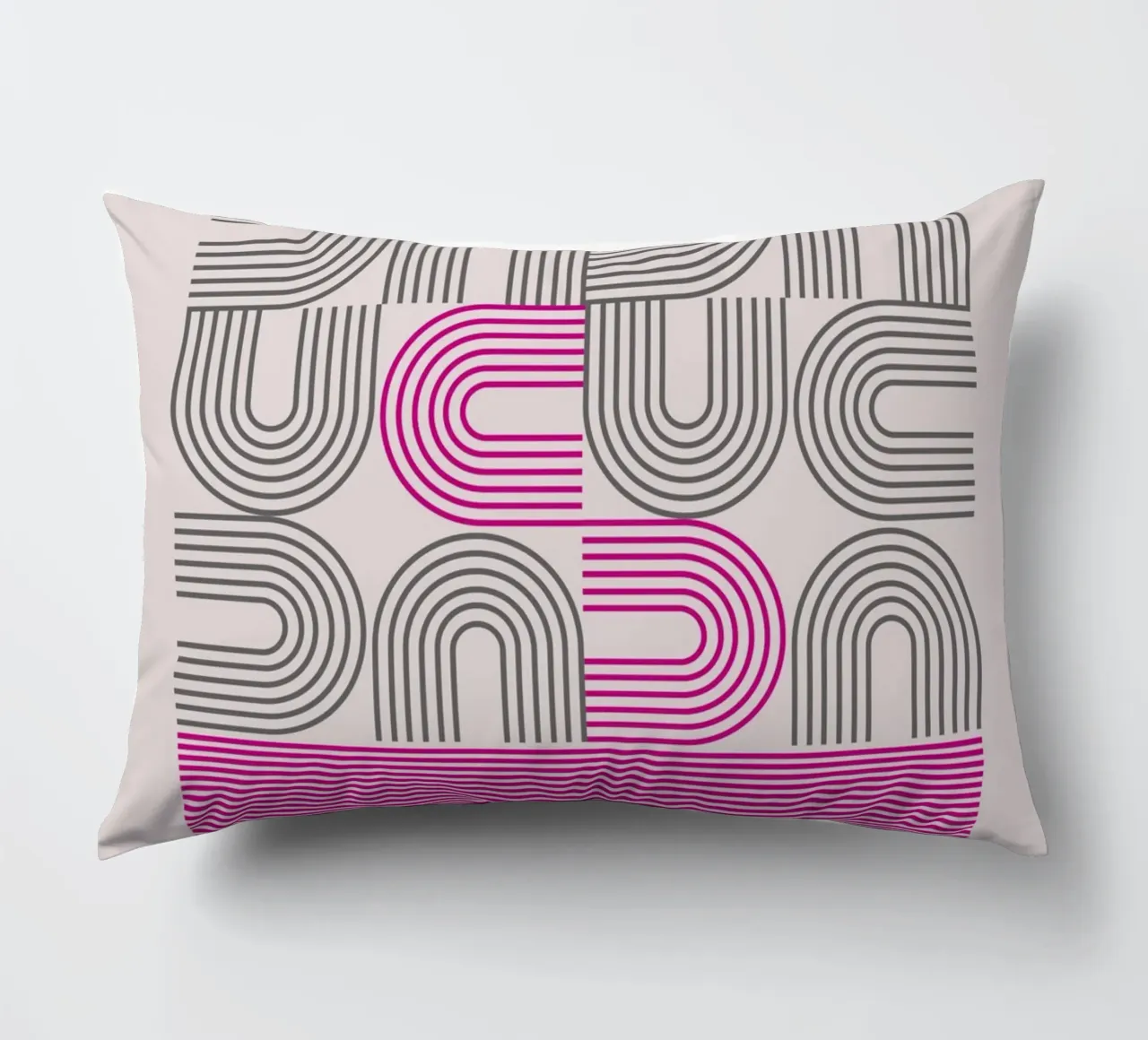 Poster Op Art Arches Pink Line Pattern cuscino da NorwesClub