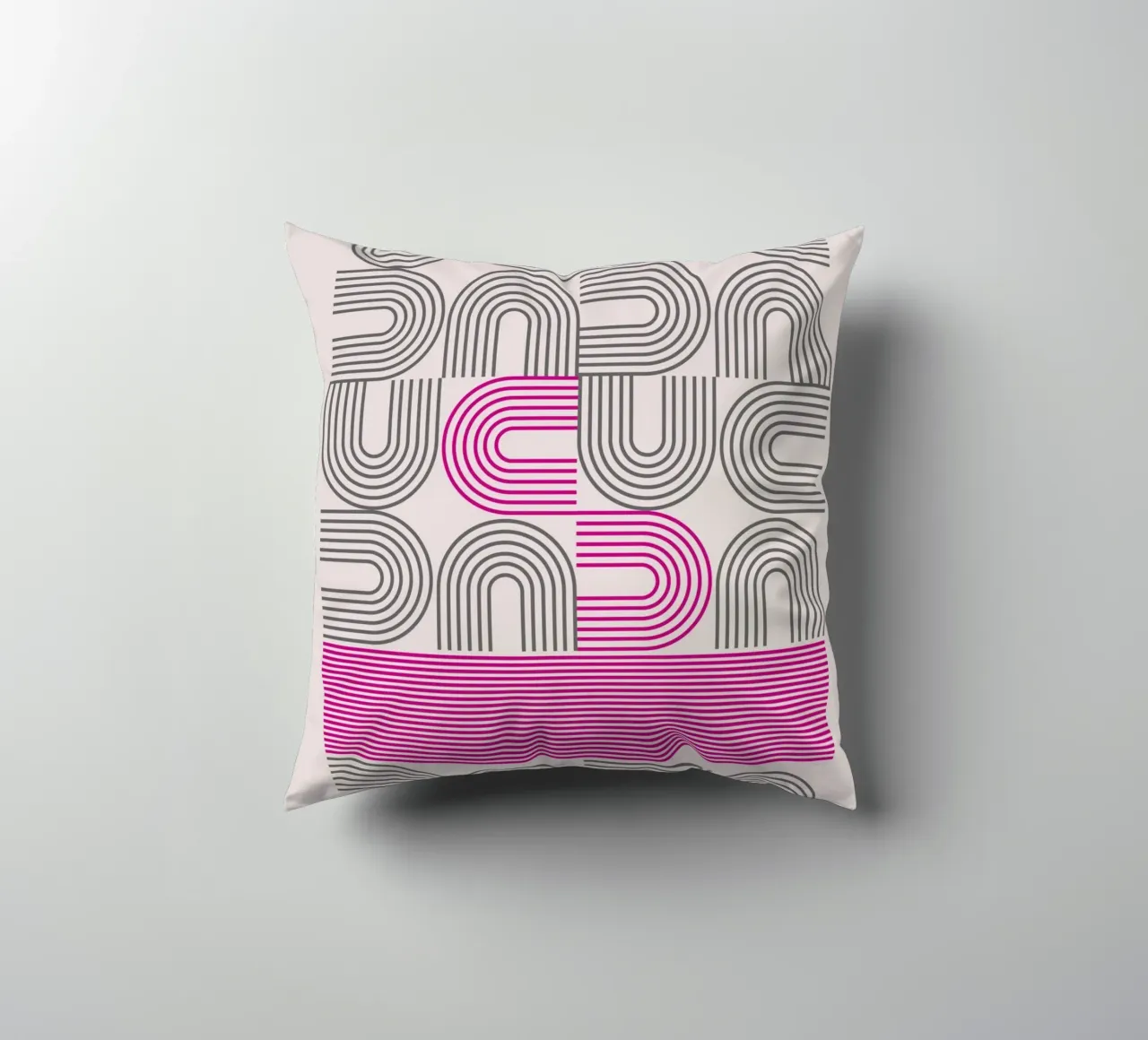 Poster Op Art Arches Pink Line Pattern cuscino da NorwesClub