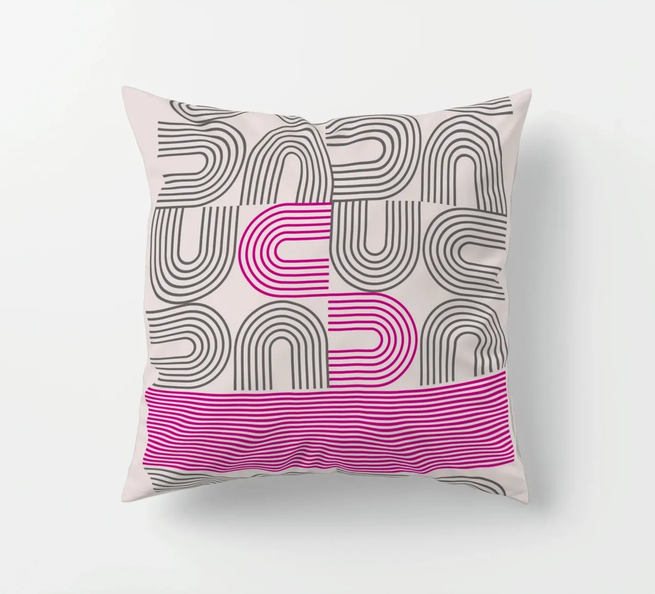 Poster Op Art Arches Pink Line Pattern cuscino da NorwesClub