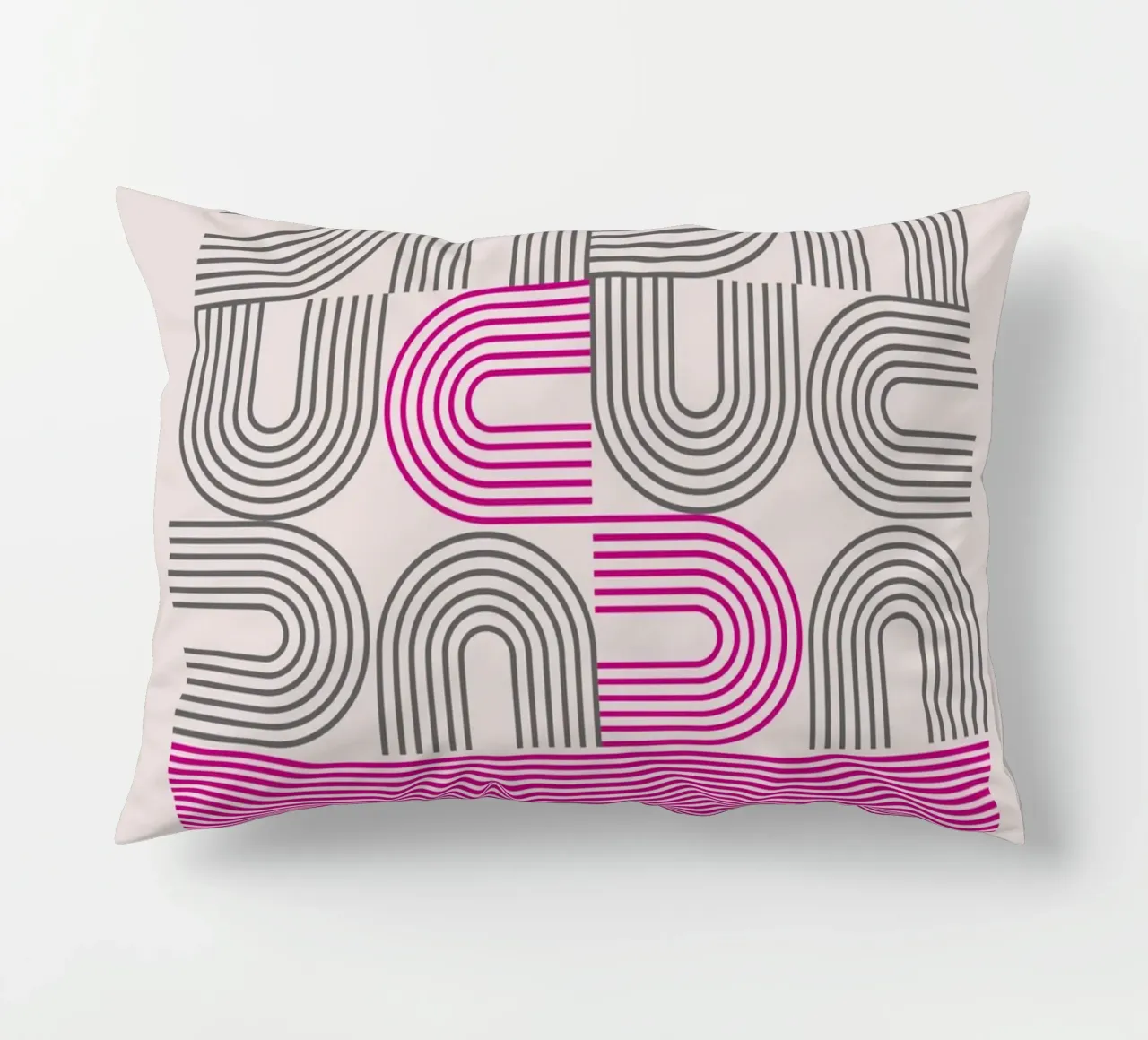 Poster Op Art Arches Pink Line Pattern cuscino da NorwesClub