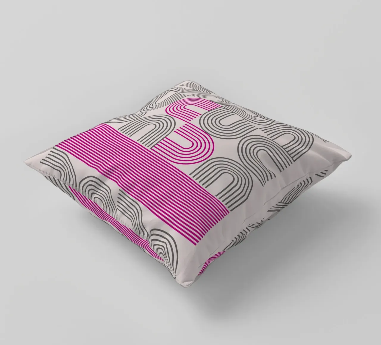 Poster Op Art Arches Pink Line Pattern cuscino da NorwesClub