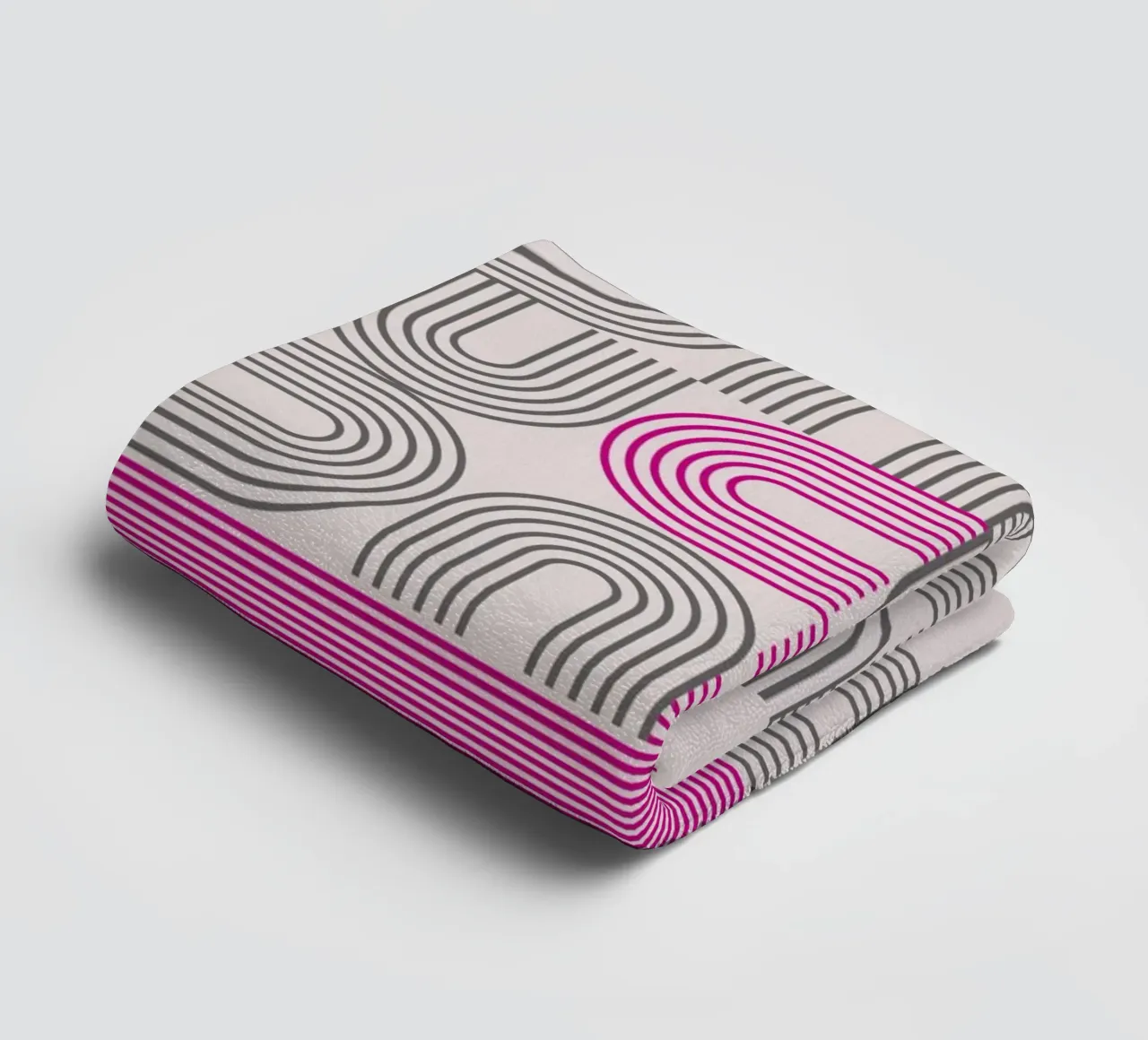 Poster Op Art Arches Pink Line Pattern asciugamano da bagno da NorwesClub