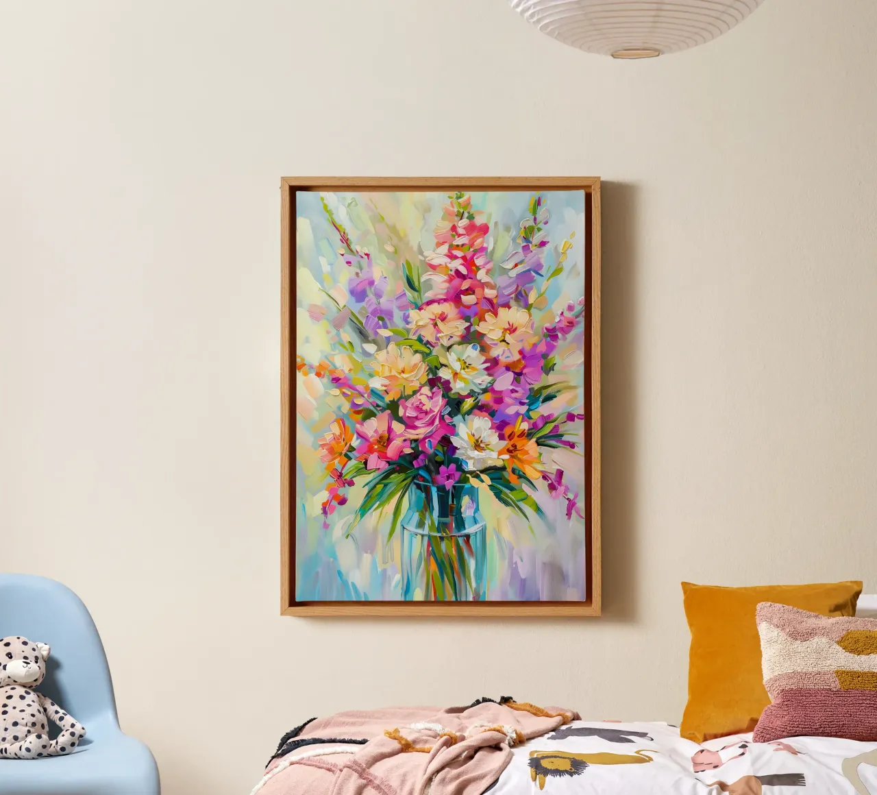 Ramo de flores lienzo con Marco flotante de Justyna Jaszke JBJart