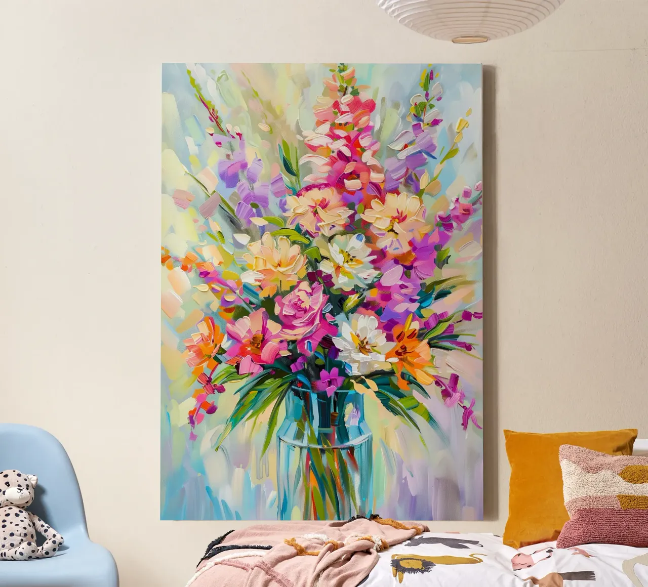 Ramo de flores lienzo con Marco flotante de Justyna Jaszke JBJart