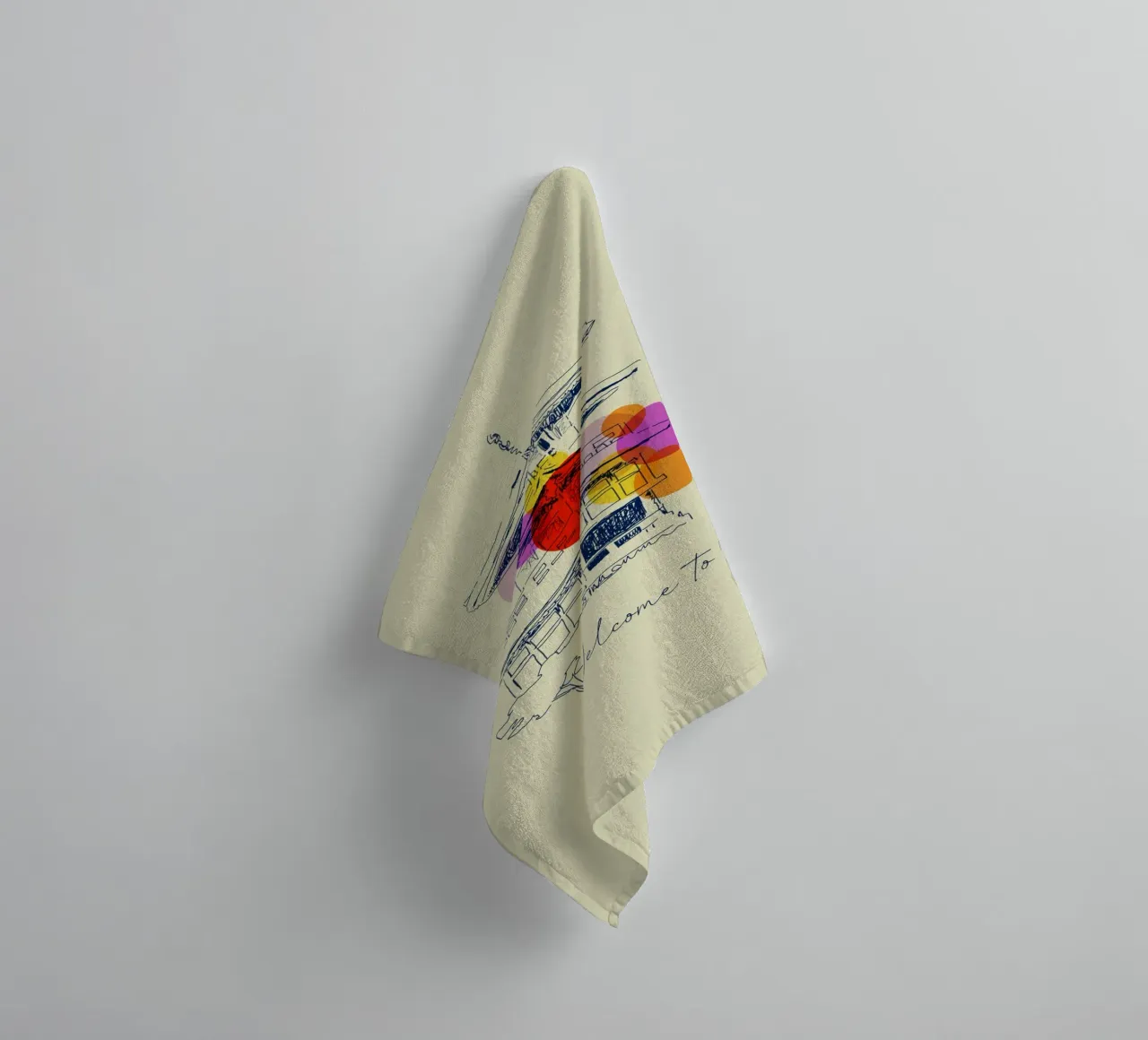 Sacred Lines asciugamano da bagno da Indigo Rain