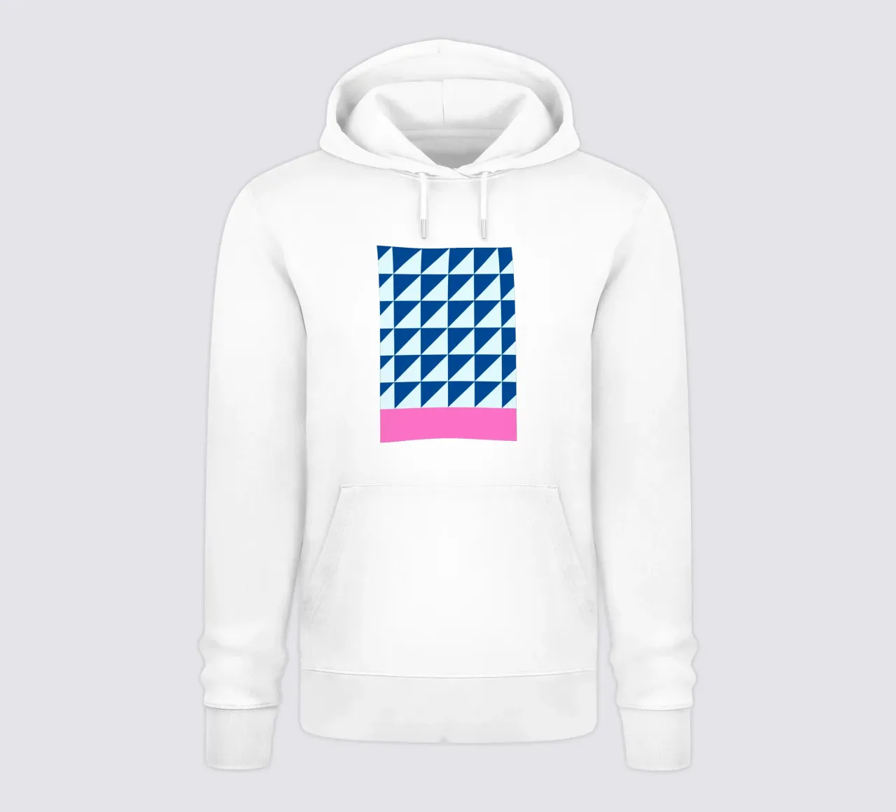 Geométrica Azul Triángulos Rosa Color Block Arte sudadera con capucha de NorwesClub