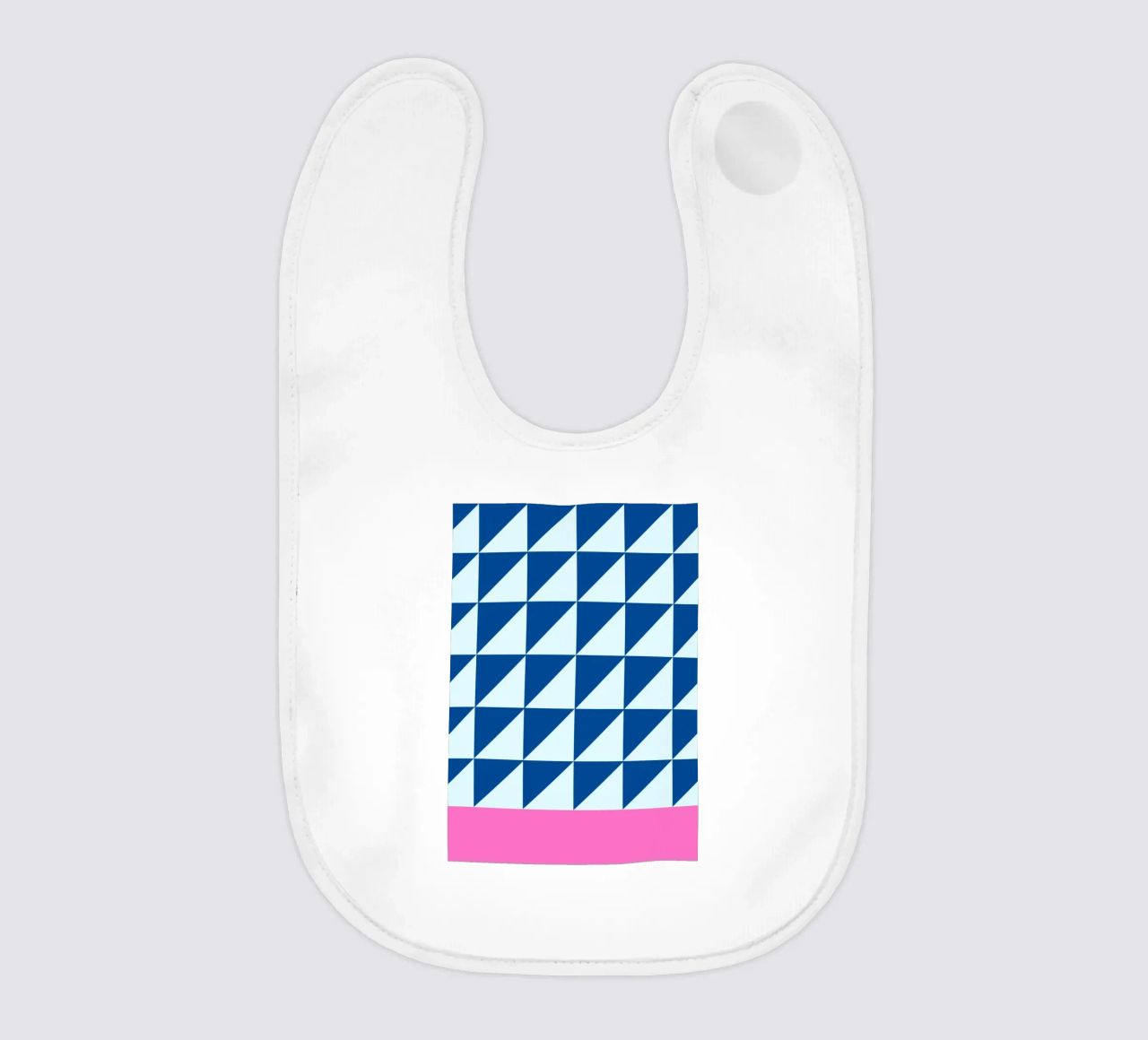 Geometrische blaue Dreiecke rosa Farbe Block Kunst Babylätzchen von NorwesClub