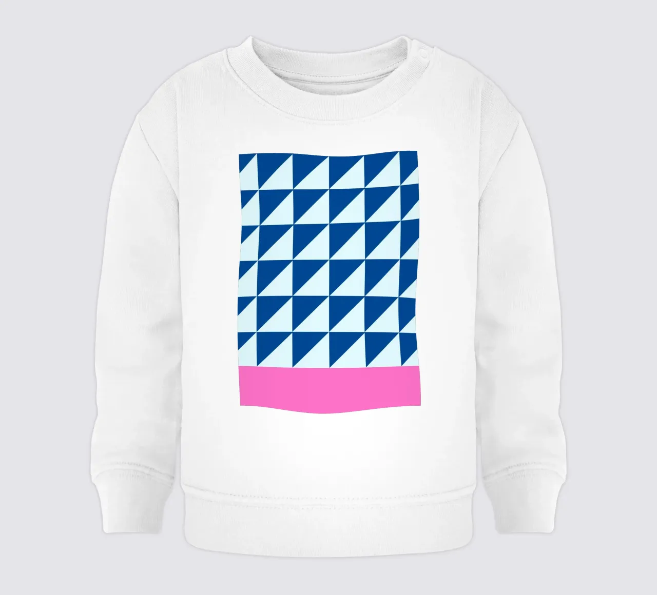 Arte geometrica blu a triangoli rosa a blocchi di colore felpa neonato da NorwesClub
