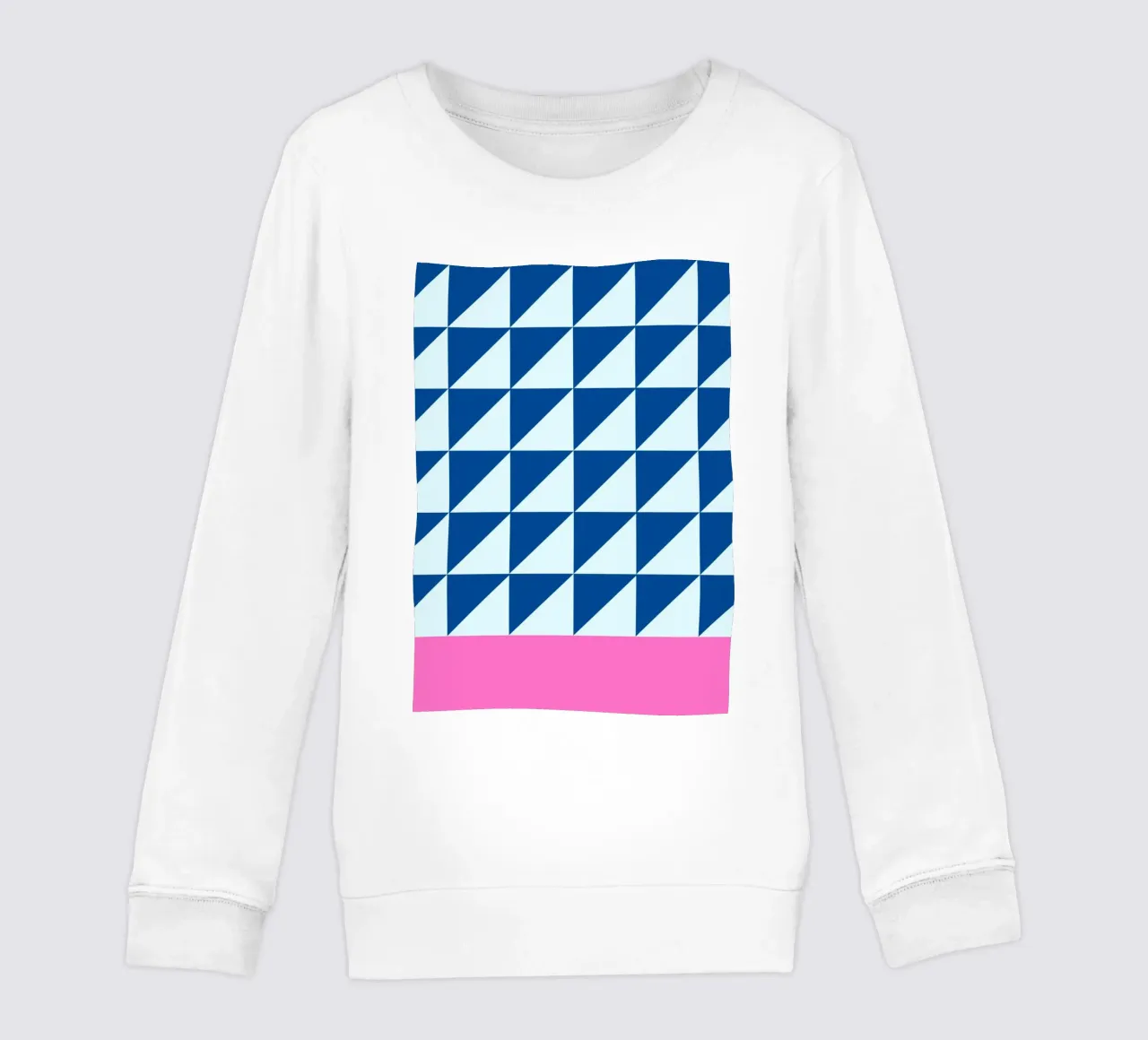 Geométrica Azul Triángulos Rosa Color Block Arte sudadera para niño de NorwesClub