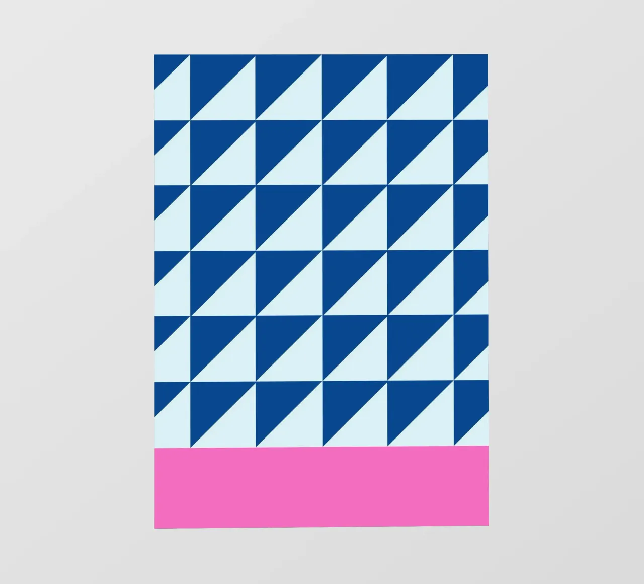 Geométrica Azul Triángulos Rosa Color Block Arte lonas publicitarias de NorwesClub